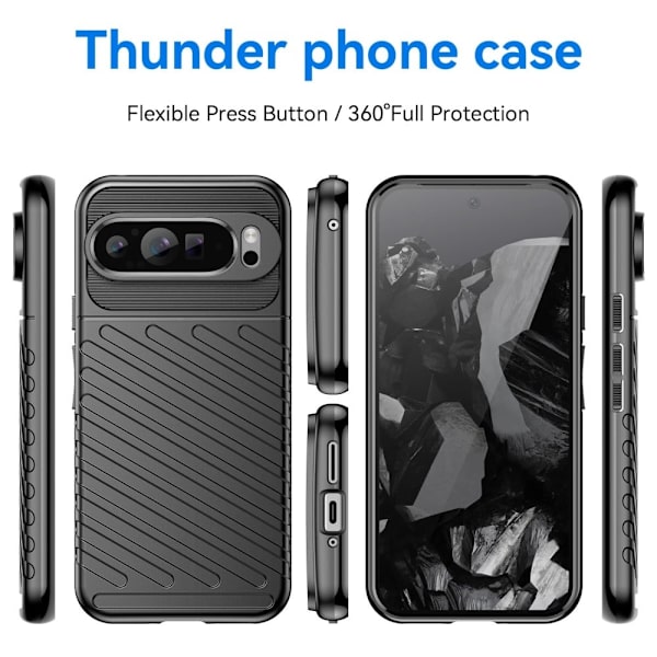Thunder Google Pixel 9 Pro XL kotelot - Musta Black