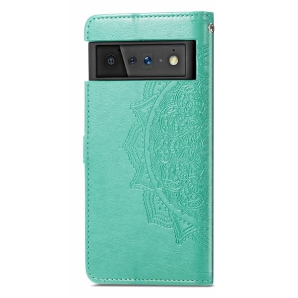 Mandala Google Pixel 6 Pro etui i lær - Grønn Green