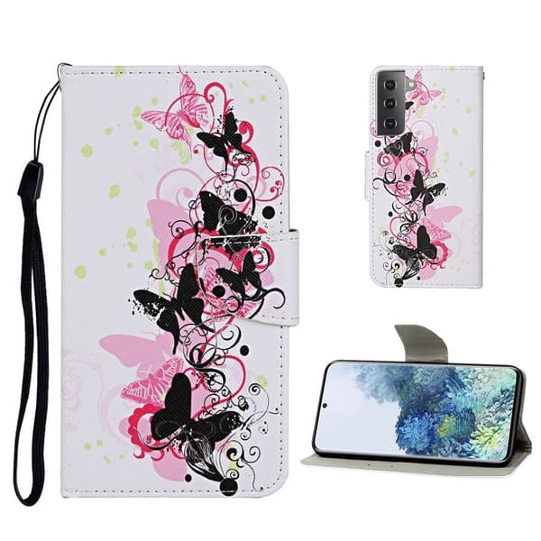Wonderland Samsung Galaxy S21 Flip Case - musta perhonen Multicolor