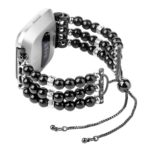 Fitbit Versa 2 / Versa Lite / Versa elegant klockarmband i äkta pärlemor - Svart Svart