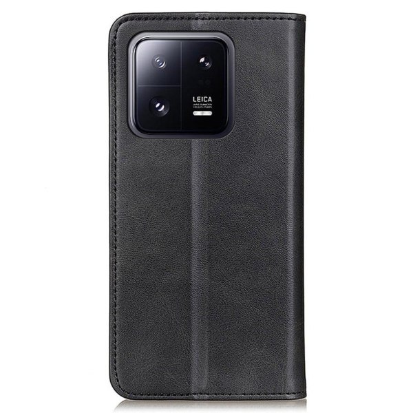 Flip Etui med Pung i Ægte Læder til Xiaomi 13 Pro - Sort Black