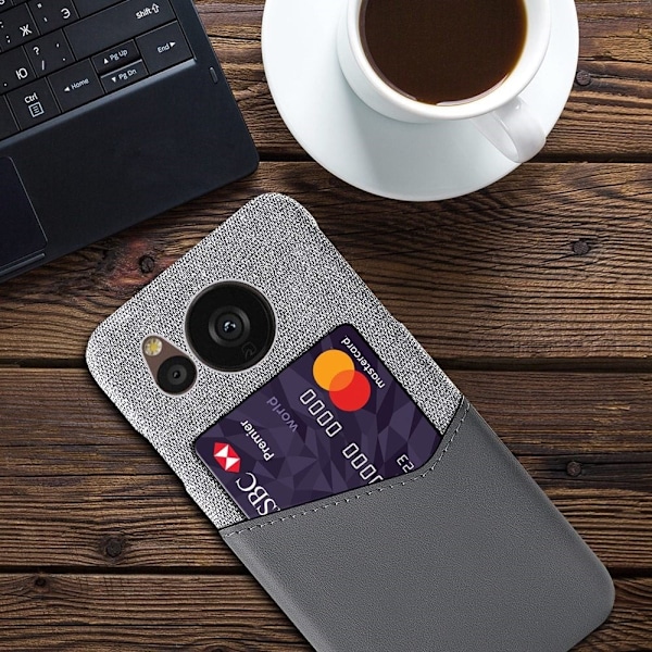Bofink Sharp Aquos Sense 7 Plus skal med korthållare - Silver/Grå Silvergrå