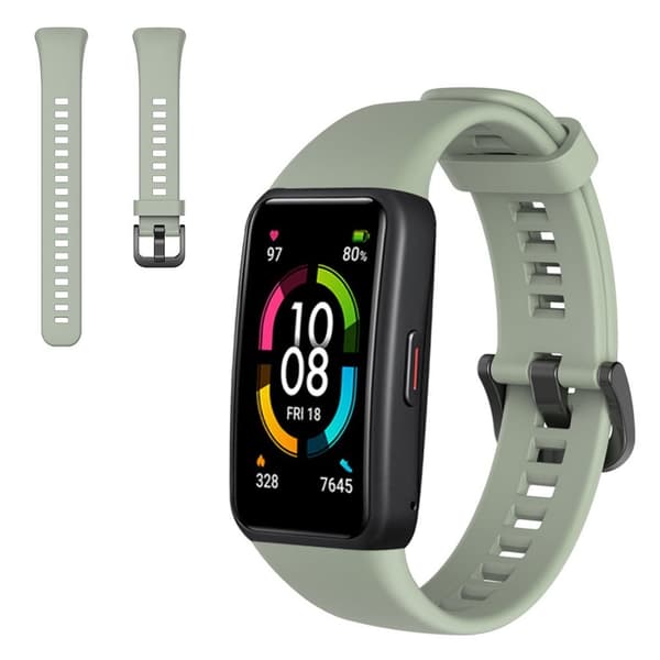 Honor Band 6 simple silicone watch band - Light Green Grön