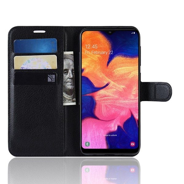 Alpha läder Samsung Galaxy A10 fodral - Svart Svart