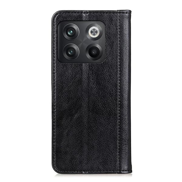 OnePlus Ace Pro / OnePlus 10T ægte læderetui med magnetisk lukning - Sort Black
