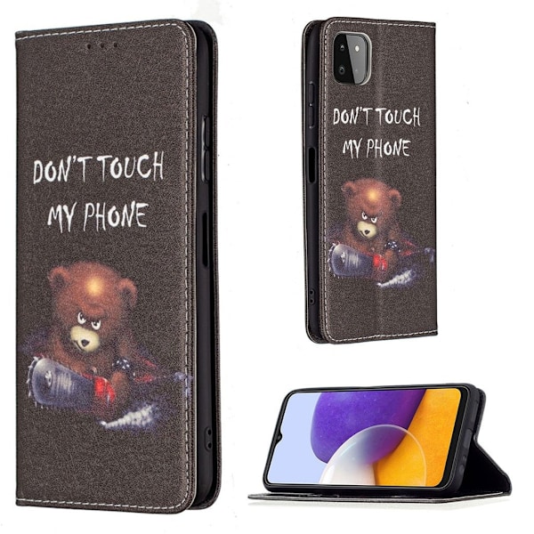 Wonderland Samsung Galaxy A22 5G Flip etui - Bjørn Black