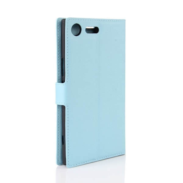 Sony Xperia XZ Premium Læder etui i litchi skind - Babyblå Blue