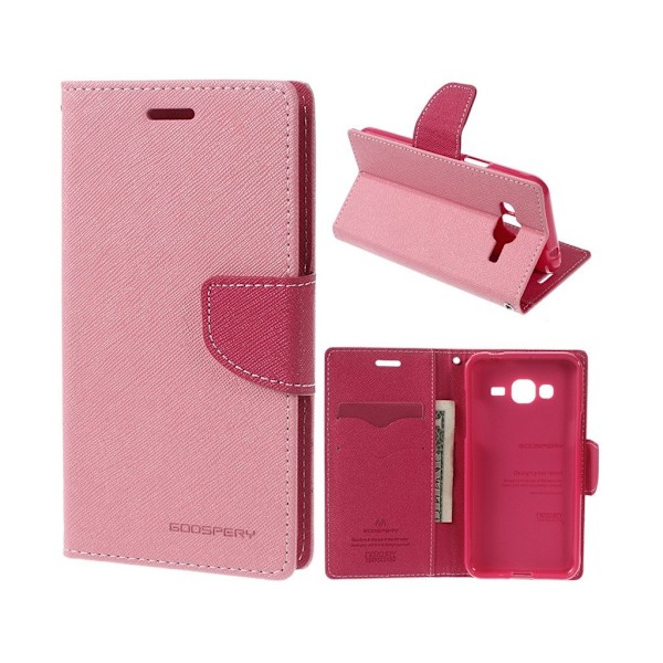 Mercury Goospery læder-etui til Samsung Galaxy J3 (2016) - Pink Pink