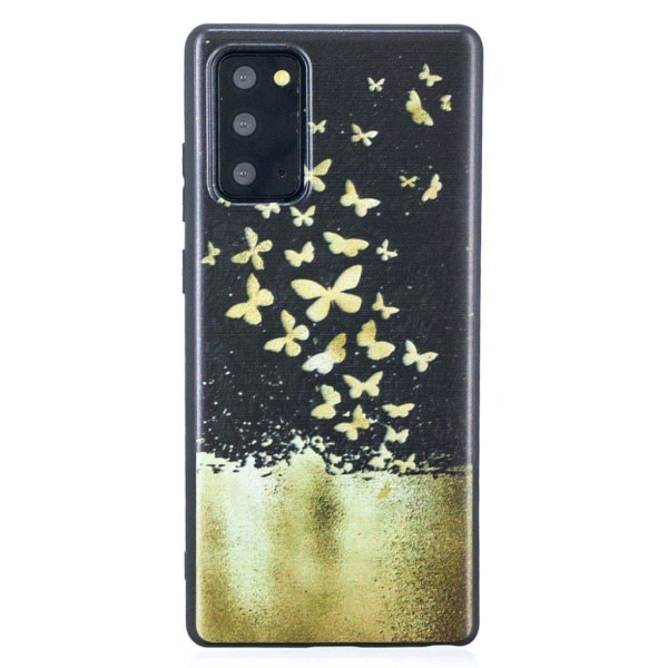Imagine Samsung Galaxy Note 20 Etui - Sommerfugl Gold