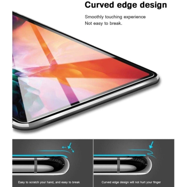 9H curved edge härdat glas skärmskydd för iPad Air (2020) Transparent