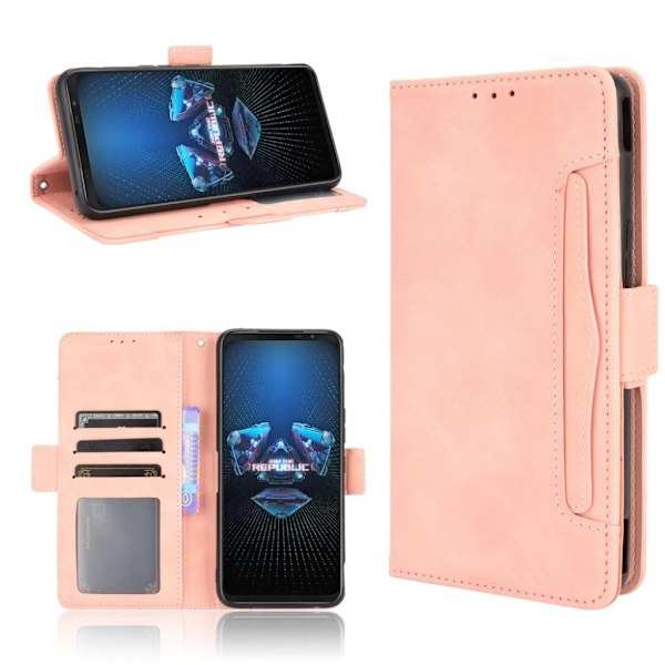 Modern-styled Læder Pung Etui til Asus Rog Phone 5 - Lyserød Pink