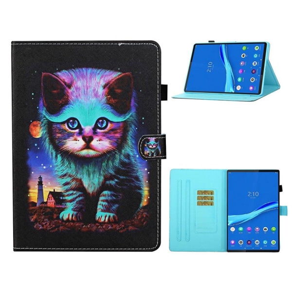 Lenovo Tab M10 FHD Plus vibrant pattern leather case - Cat Multicolor