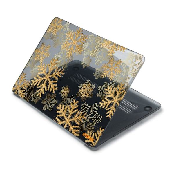HAT PRINCE MacBook Air 13 Retina (A2179, 2020) / (A1932, 2018-2019) / M1 (A2337, 2020) vintage-kukkatyylinen suojus - Kultainen Lumihiutale Gold