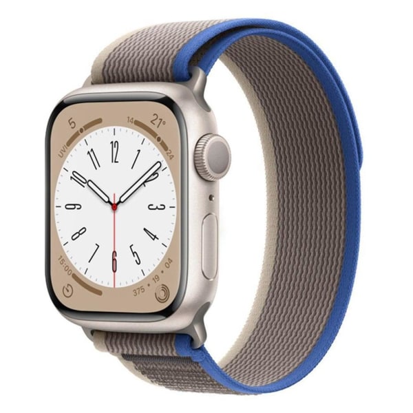 Apple Watch Series 8 (45mm) / Watch Ultra nylon urrem - Blå / Gr Silver grey