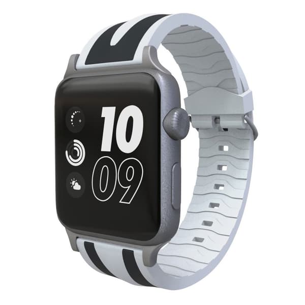 Apple Watch Series 4 40mm silikonikellonauha - Harmaa / Musta Silver grey