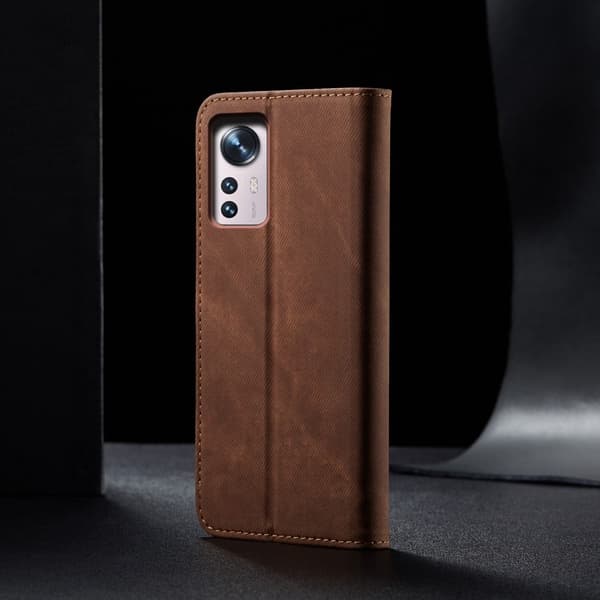 Jeans Xiaomi 12 Pro flip etui - Kaffe Brown