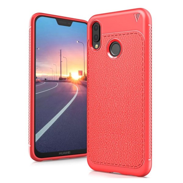 IVSO Gentry serie Huawei P20 Lite litchi tekstur PU læder etui - Rød Red