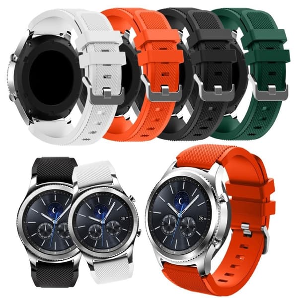 Samsung Gear S3 Trendikäs Joustava Silikoni Kellon Ranneke - Tummanvihreä Green