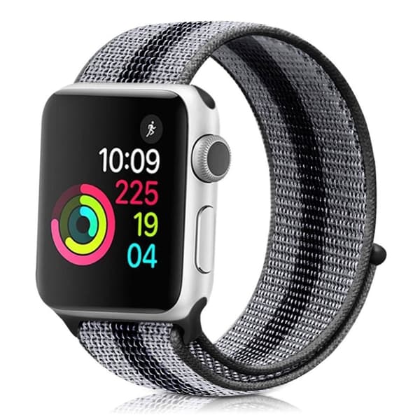 Apple Watch serie 4 44mm vandtæt nylonurrem - sort Black