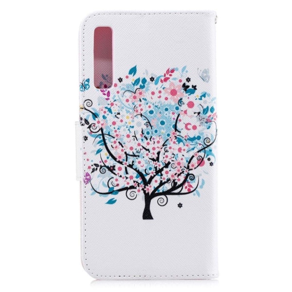 Samsung Galaxy A7 (2018) patterned leather flip case - Flowered multifärg