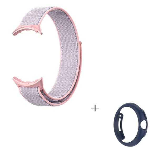 Google Pixel Watch-urrem i nylon med midnatsblåt cover - Lyserød Pink