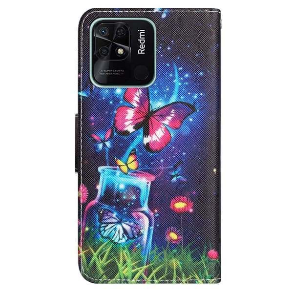 Wonderland Xiaomi Redmi 10C Läppäkotelo - Bottle / Perhonen Multicolor