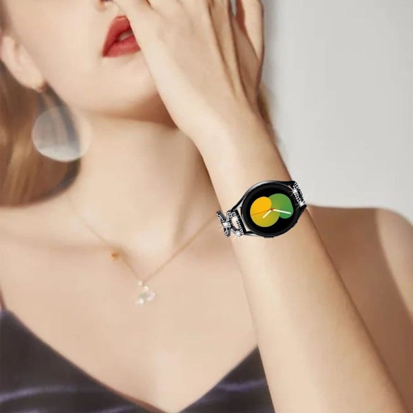 Samsung Galaxy Watch 5 / 4 urrem med rhinestone-dekor - Sort Black