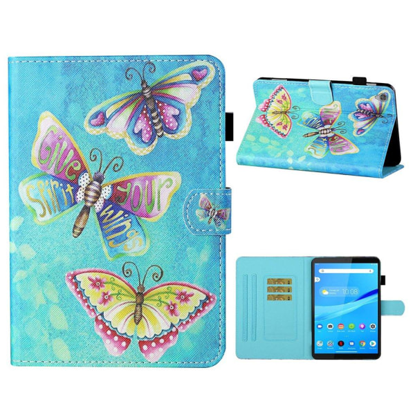 Lenovo Tab M10 HD Gen 2 patterned leather  flip case - Butterfly Blå