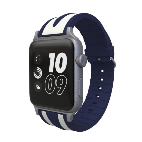 Apple Watch Series 4 40mm dual stripes silicone watch band - Dar Blå