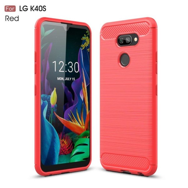 Carbon Flex cover – LG K40S – Rød Red