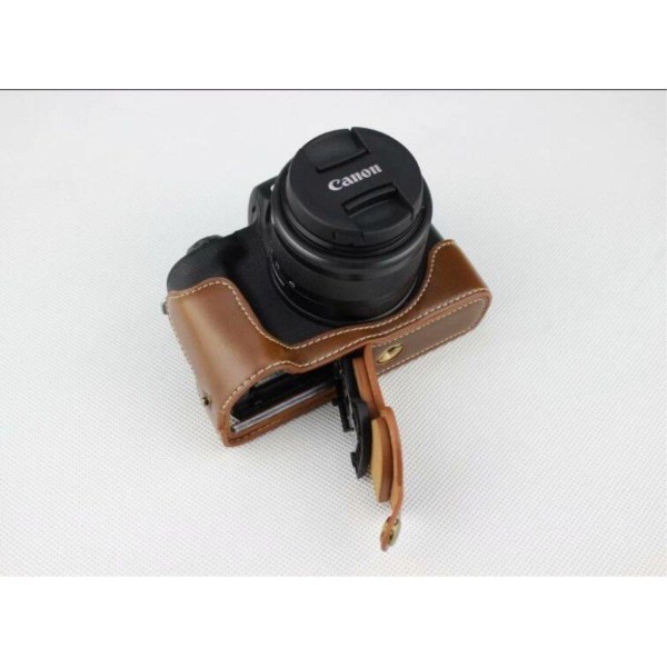 Canon EOS M50 Synteetti Nahkainen Puoliksi Suojaava Kamera Pohja Brown
