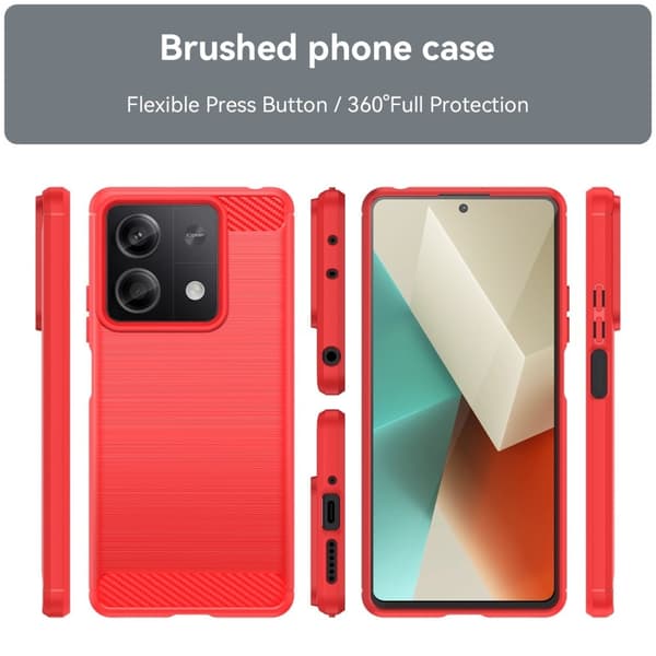 Carbon Flex Xiaomi Redmi Note 13 5G  skal - Röd Röd