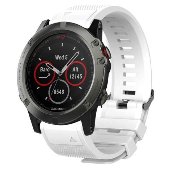 Garmin Forerunner 935 / Fenix 5 / 5 Plus klockarmband i silikon - Vit Vit