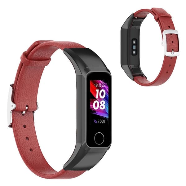 Honor Band 5i aito nahkainen kellonauha - Punainen Red
