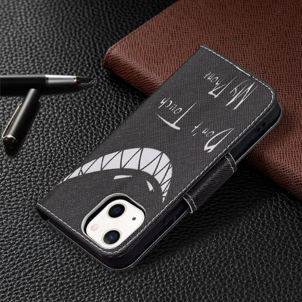 Wonderland iPhone 13 Mini flip-etui - Ikke Rør Telefonen Min Black