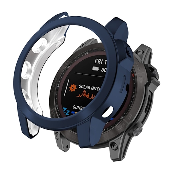 Garmin Fenix 7X elektropläteringsskydd - Midnattsblå Blå