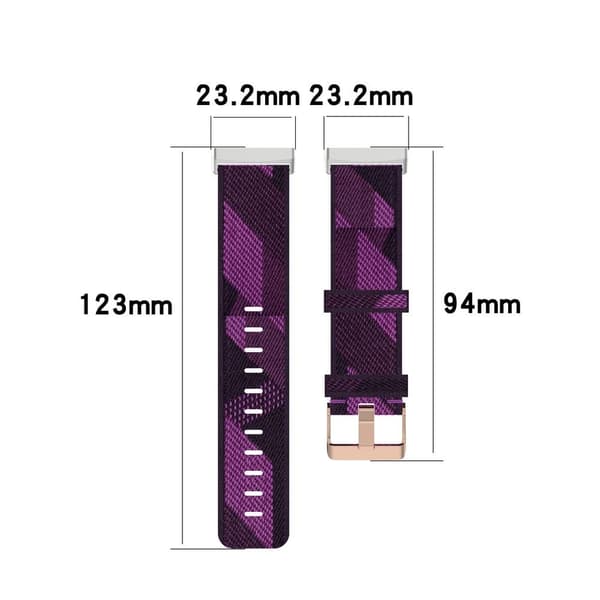 Fitbit Sense 2 / Versa 4 klokkerem i nylon - Lilla Stripe Purple