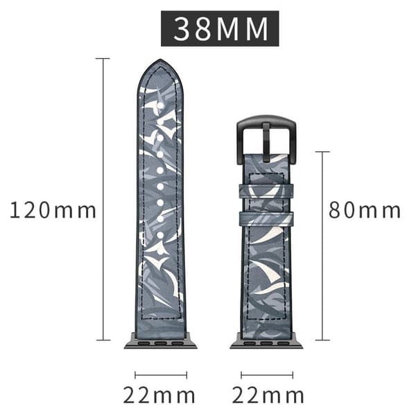 Apple Watch Series 5 40 mm klockarmband i äkta läder - Mörkblå Blå