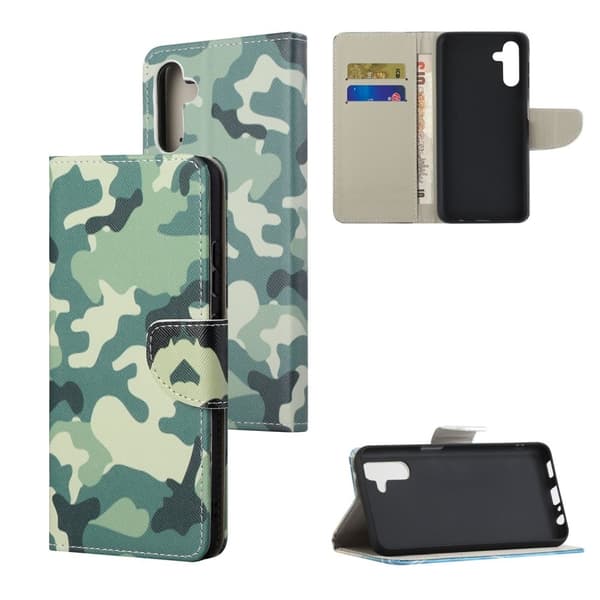 Wonderland Samsung Galaxy A13 5G Flippetui - Camouflage Green