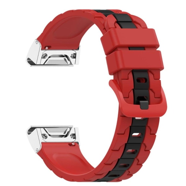 26mm silicone watch strap for Garmin watch - Red / Black Red