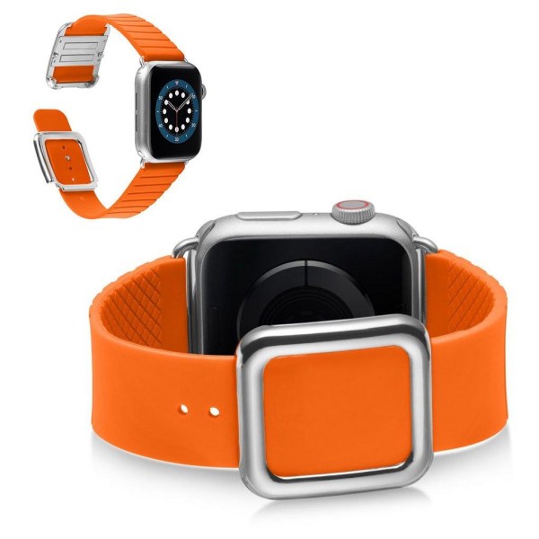 Apple Watch 42mm - 44mm silikoneurrem i moderne stil - Orange Orange