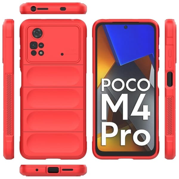 Mjukt greppformat Xiaomi Poco M4 Pro skal - Röd Röd