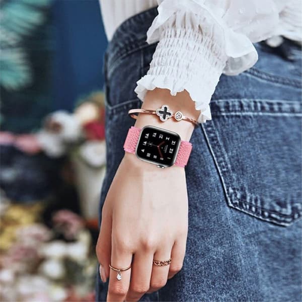 Apple Watch 40mm nylon design urrem - Lyserød Pink
