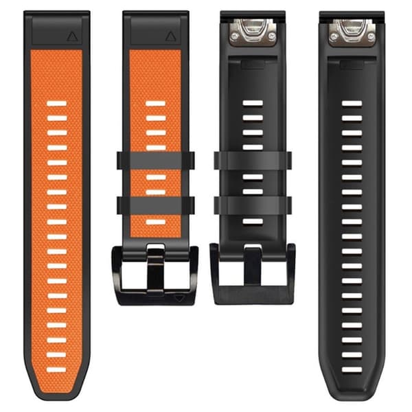 26mm kaksivärinen kellohihna Garmin-kelloon - Oranssi / Musta Orange