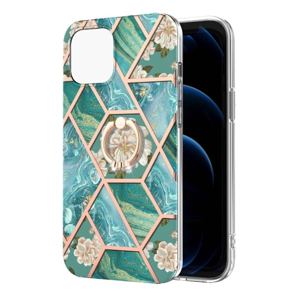 Marmormotiv iPhone 13 skal - Blå Blommor Blå