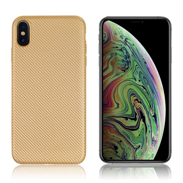 iPhone 9 Plus mobilskal silikon kolfiber textur - Guld Guld