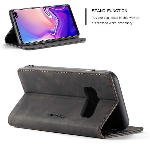 CASEME Samsung Galaxy S10 Plus plånboksfodral med magnetstängning - svart Svart