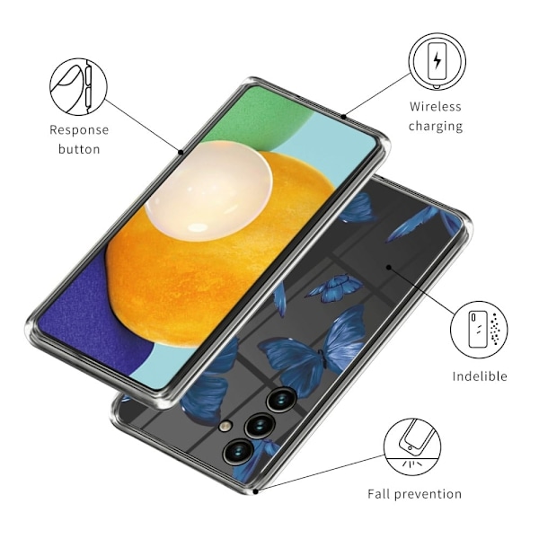 Deco Samsung Galaxy A34 5G skal - Blå Fjärilar Blå