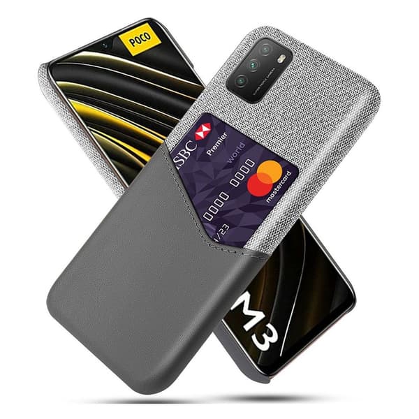 Bofink Xiaomi Redmi 9T Card Cover - Grå Silver grey
