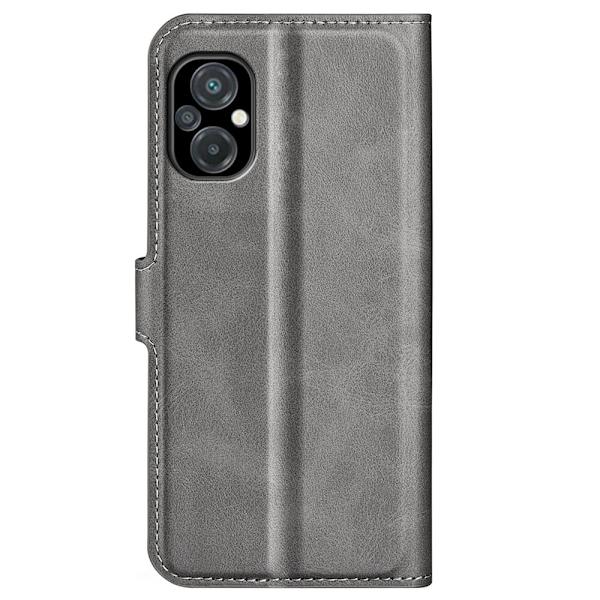 Hållbart konstläder Xiaomi Poco M5 fodral med plånbok - Silver/Grå Silvergrå